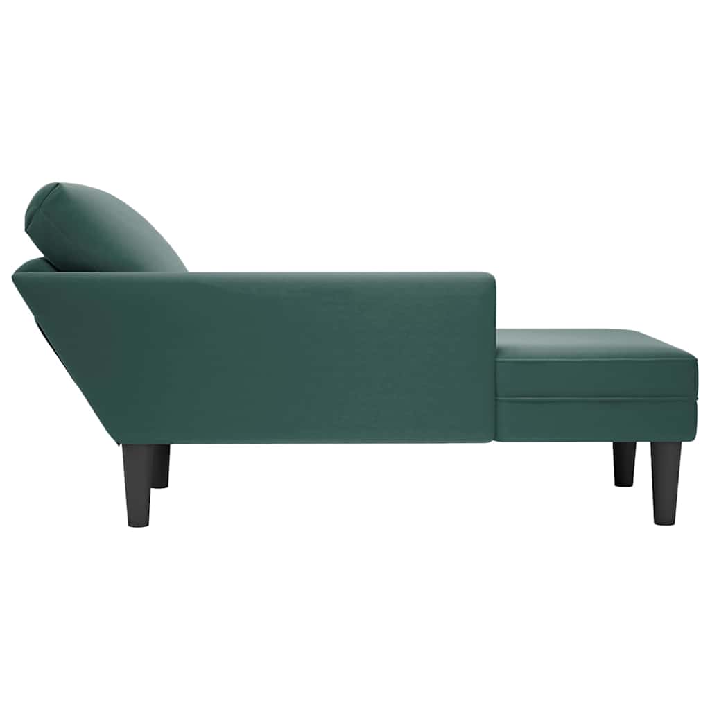 Chaise lounge c/ almofada/apoio de braços direito veludo