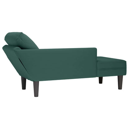 Chaise lounge c/ almofada/apoio de braços direito veludo