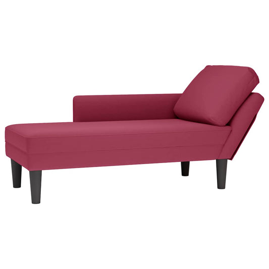 Chaise lounge c/ almofada/apoio de braços direito veludo