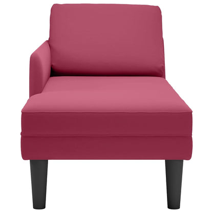 Chaise lounge c/ almofada/apoio de braços direito veludo