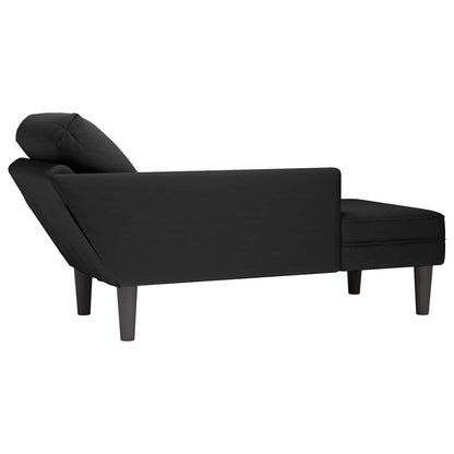 Chaise lounge c/ almofada/apoio de braços direito veludo preto