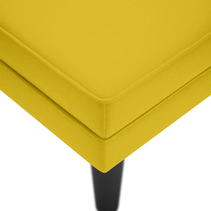 Chaise lounge c/almofada/apoio de braços direito veludo amarelo