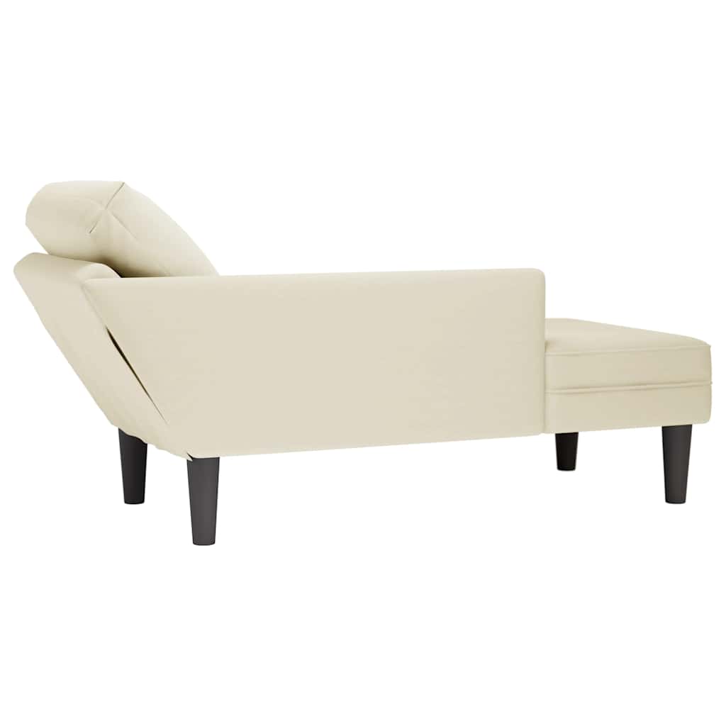 Chaise lounge c/ almofada/apoio de braços direito veludo creme