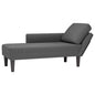 Chaise lounge com almofada tecido corduroy cinzento escuro