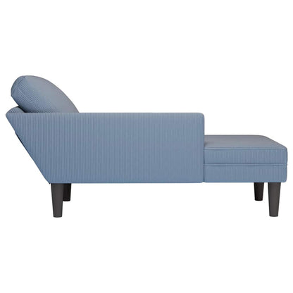 Chaise lounge com almofada tecido corduroy azul