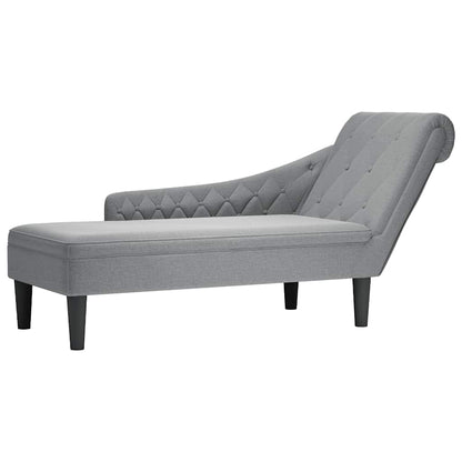 Chaise lounge c/ almofada/apoio de braços direito tecido