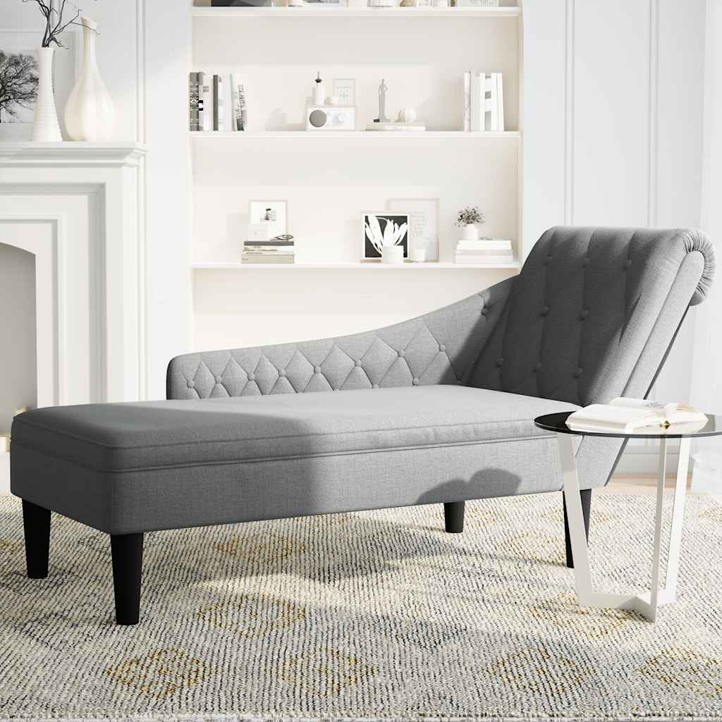 Chaise lounge c/ almofada/apoio de braços direito tecido
