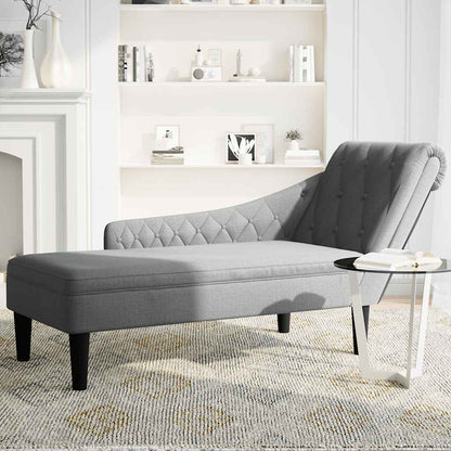 Chaise lounge c/ almofada/apoio de braços direito tecido