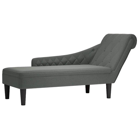 Chaise lounge c/ almofada/apoio de braços direito tecido