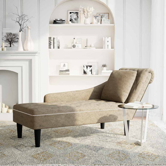Chaise lounge c/ almofada/apoio braços direito couro artificial
