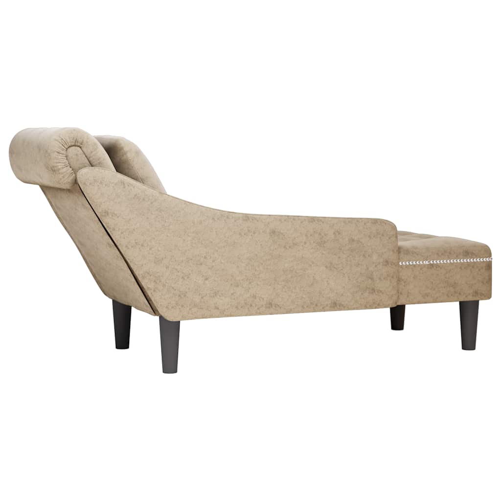 Chaise lounge c/ almofada/apoio braços direito couro artificial