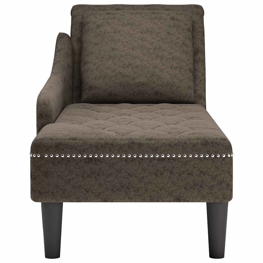 Chaise lounge c/ almofada/apoio braços direito couro artificial