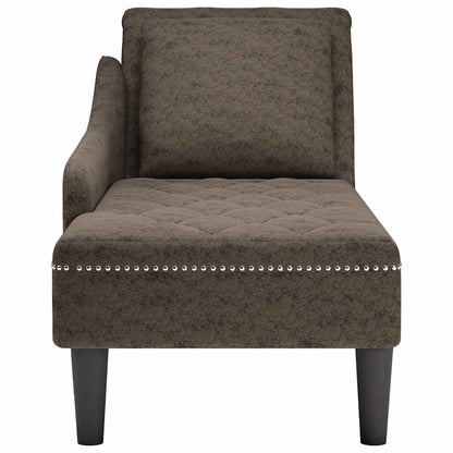 Chaise lounge c/ almofada/apoio braços direito couro artificial