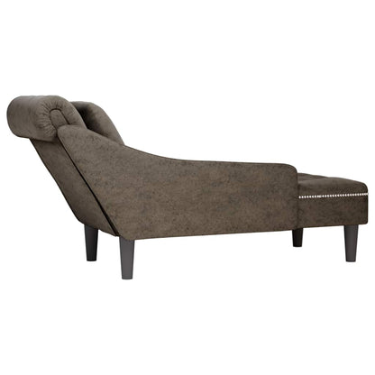 Chaise lounge c/ almofada/apoio braços direito couro artificial