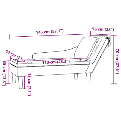 Chaise lounge c/ almofada/apoio braços direito couro artificial
