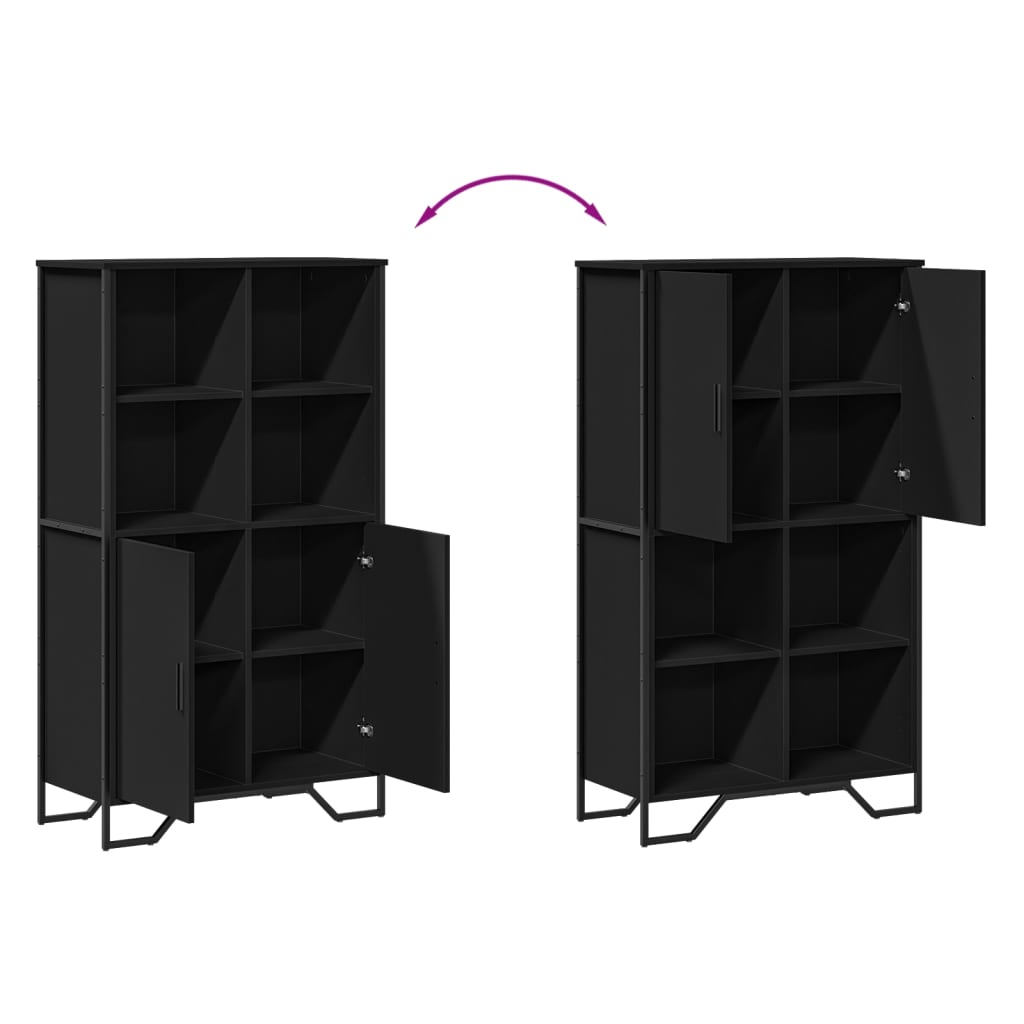 Armário alto 79,5x35,5x137,5 cm derivados de madeira preto