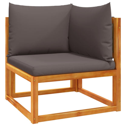 Conjunto de sofás de jardim vidaXL de 3 peças com almofadas de madeira de acácia e corda