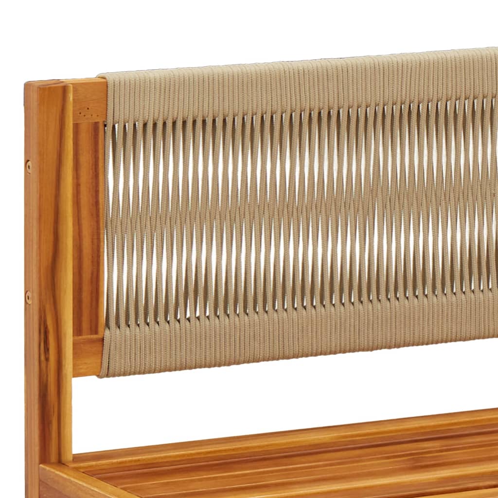 Conjunto de sofás de jardim vidaXL de 4 peças com almofadas de madeira de acácia e corda