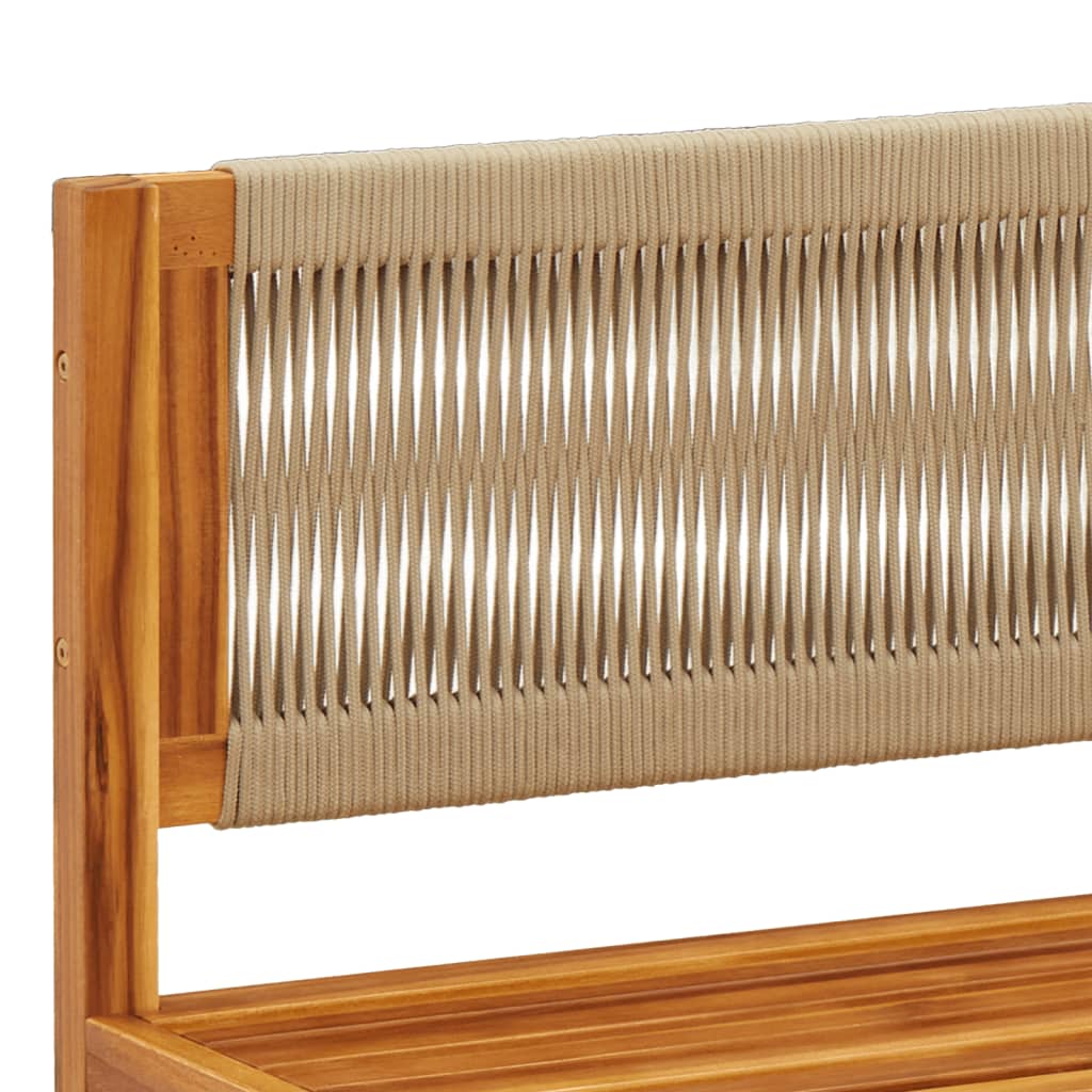 Conjunto de sofás de jardim vidaXL de 6 peças com almofadas de madeira de acácia e corda