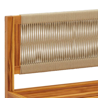 Conjunto de sofás de jardim vidaXL de 4 peças com almofadas de madeira de acácia e corda