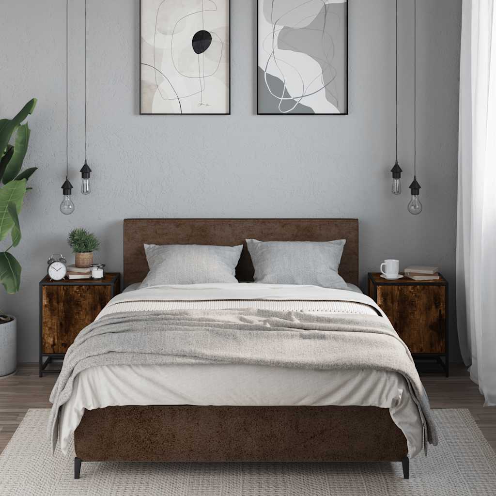 Mesas de cabeceira 2 pcs carvalho fumado 40x31x50 cm