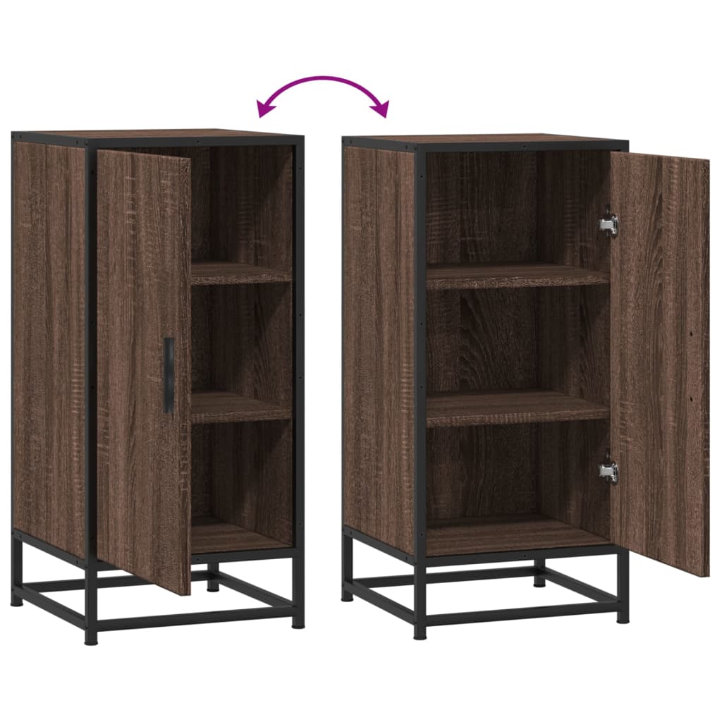 Aparador 35,5x35x76cm deriv. de madeira/metal carvalho castanho