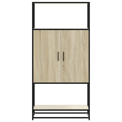 Armário alto 68x35x139 cm madeira e metal carvalho sonoma