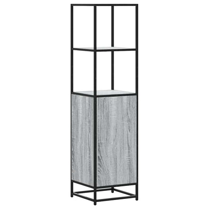 Armário alto 35,5x35x139 cm madeira e metal cinza sonoma