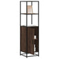 Armário alto 35,5x35x139 cm madeira e metal carvalho castanho