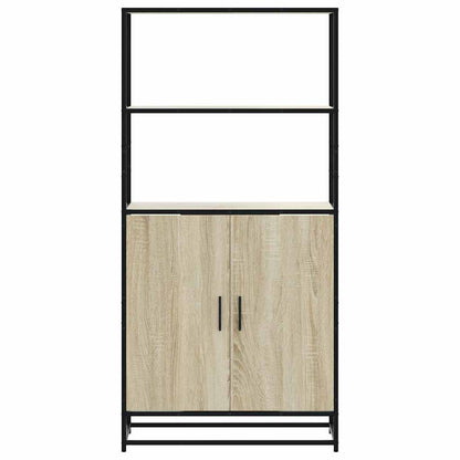 Armário alto 68x35x139 cm madeira e metal carvalho sonoma