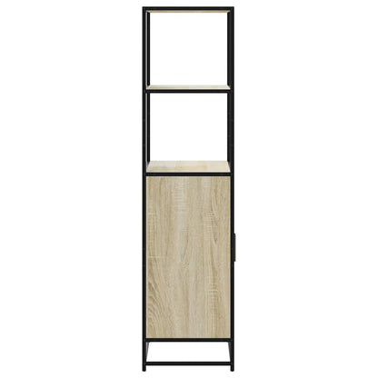 Armário alto 68x35x139 cm madeira e metal carvalho sonoma
