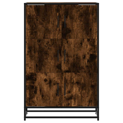 Armário alto 68x35x106,5 cm madeira e metal carvalho fumado