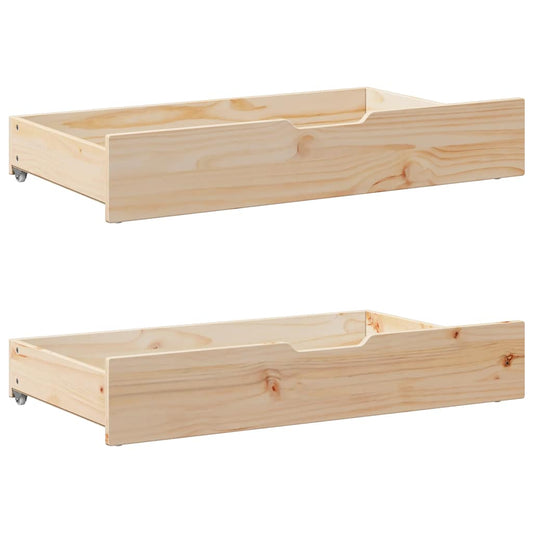 Gavetas para cama com rodas 2 pcs 95x55x17 cm pinho maciço