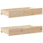 Gavetas para cama com rodas 2 pcs 95x55x17 cm pinho maciço