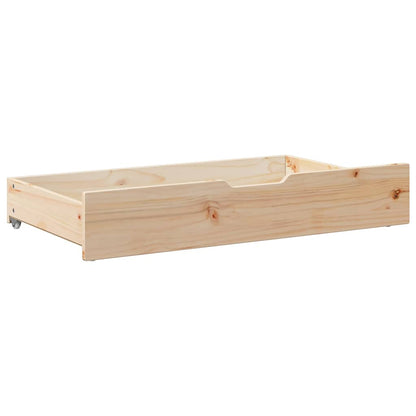 Gavetas para cama com rodas 2 pcs 95x55x17 cm pinho maciço