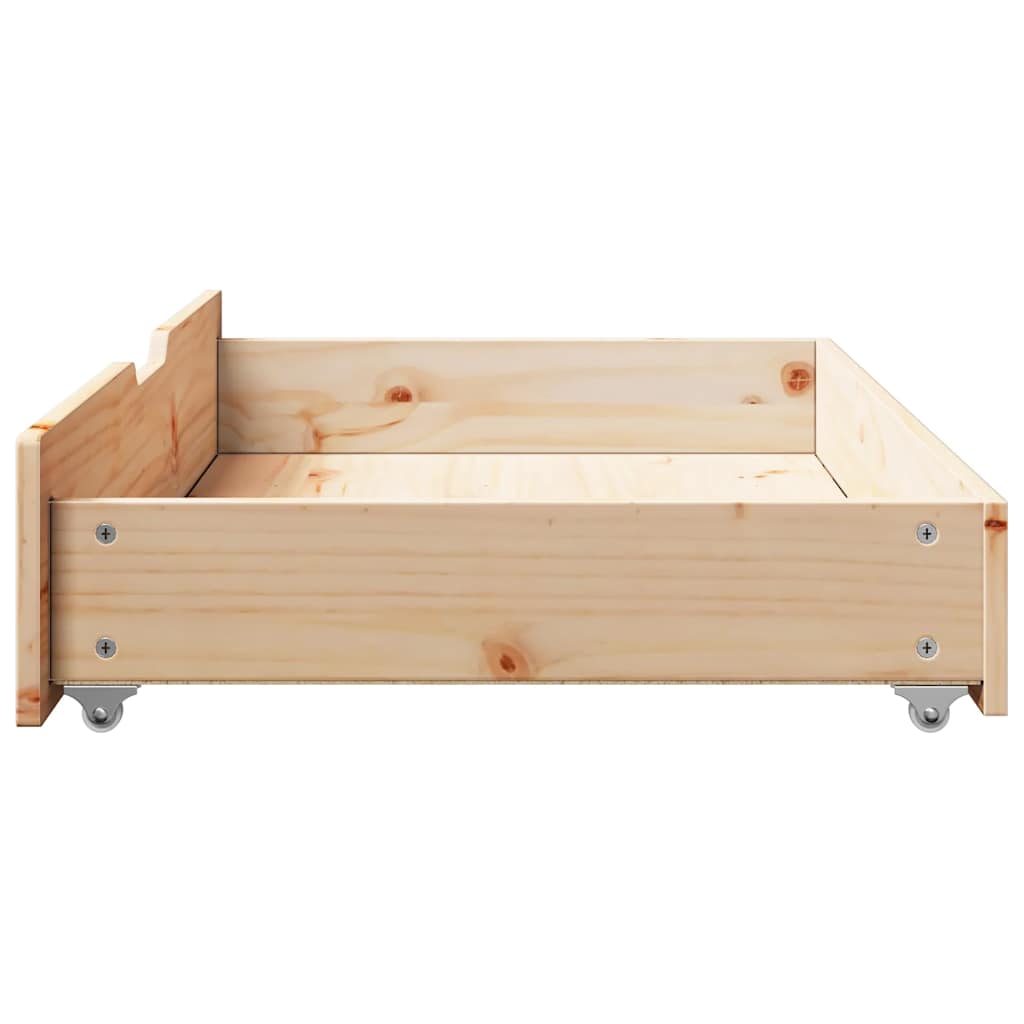 Gavetas para cama com rodas 2 pcs 95x55x17 cm pinho maciço