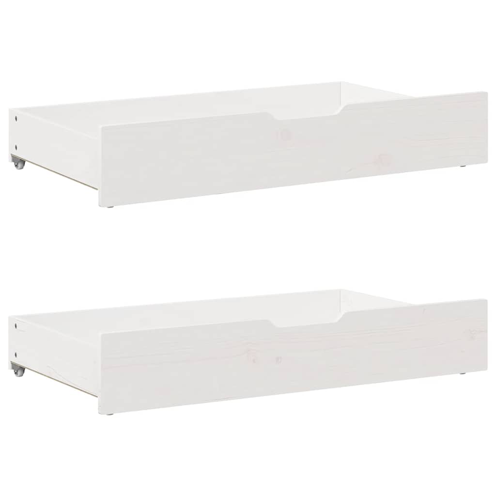 Gavetas para cama 2 pcs 95x55x17 cm pinho maciço branco