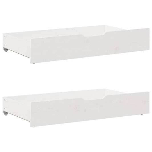 Gavetas para cama 2 pcs 95x55x17 cm pinho maciço branco