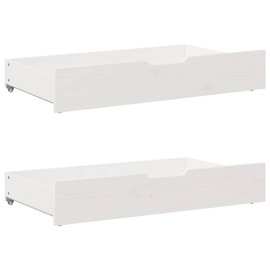 Gavetas para cama 2 pcs 90x55x17 cm pinho maciço branco
