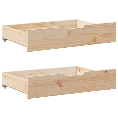 Gavetas para cama com rodas 2 pcs 85x55x17 cm pinho maciço
