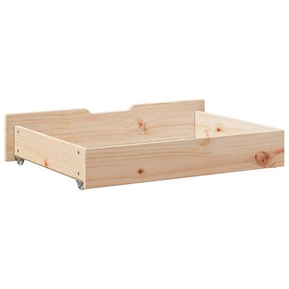Gavetas para cama com rodas 2 pcs 85x55x17 cm pinho maciço