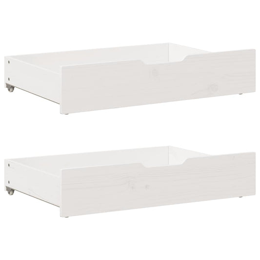 Gavetas para cama 2 pcs 80x55x17 cm pinho maciço branco