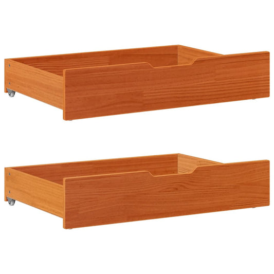 Gavetas para cama 2 pcs 80x55x17 cm pinho maciço castanho-mel