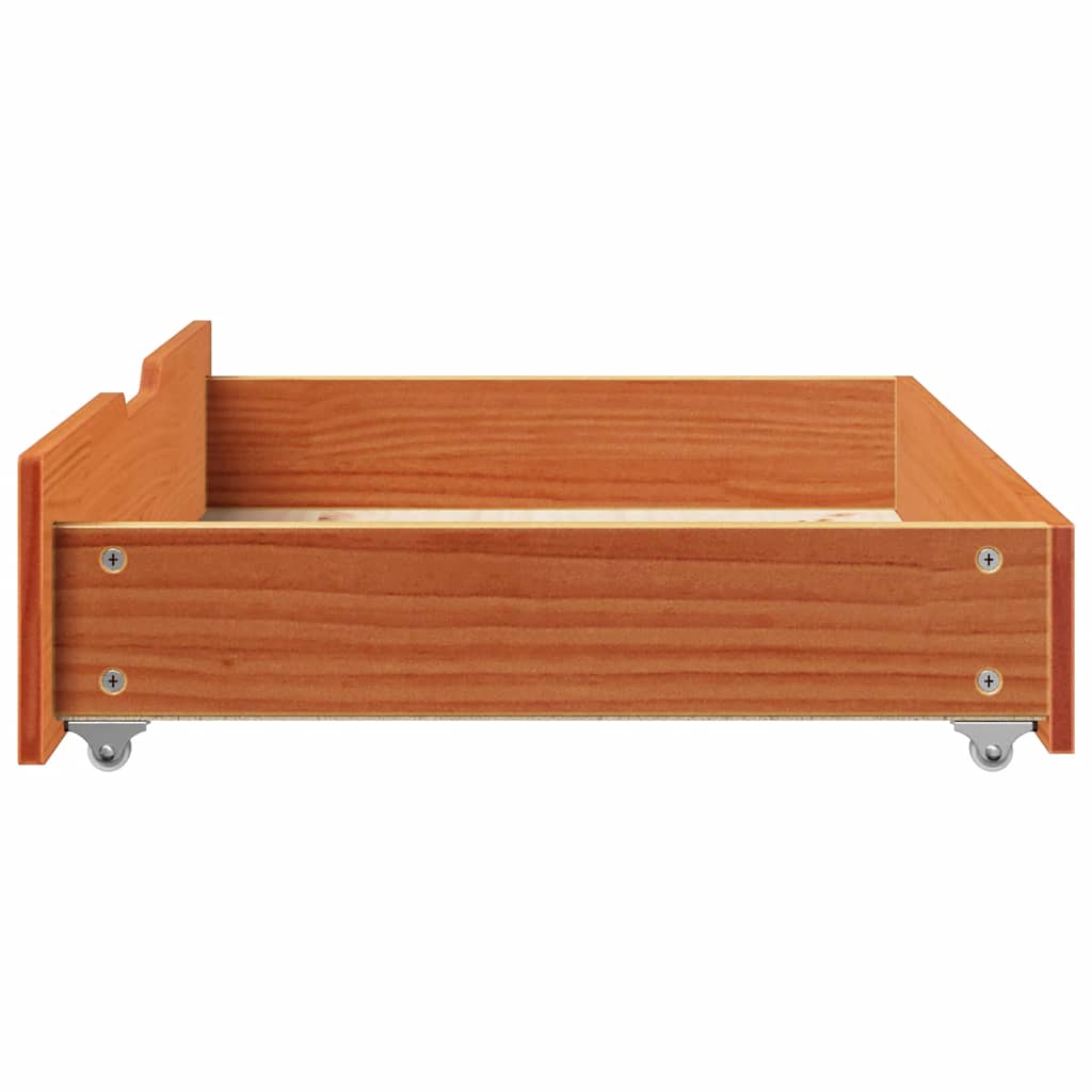 Gavetas para cama 2 pcs 80x55x17 cm pinho maciço castanho-mel