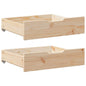 Gavetas para cama com rodas 2 pcs 75x55x17 cm pinho maciço
