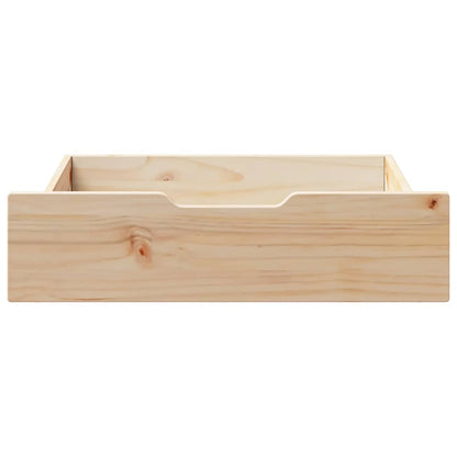 Gavetas para cama com rodas 2 pcs 75x55x17 cm pinho maciço
