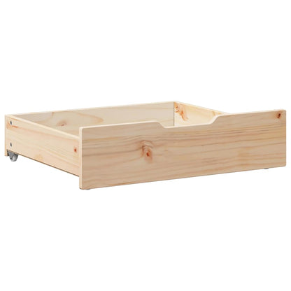 Gavetas para cama com rodas 2 pcs 75x55x17 cm pinho maciço