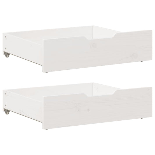 Gavetas para cama 2 pcs 75x55x17 cm pinho maciço branco