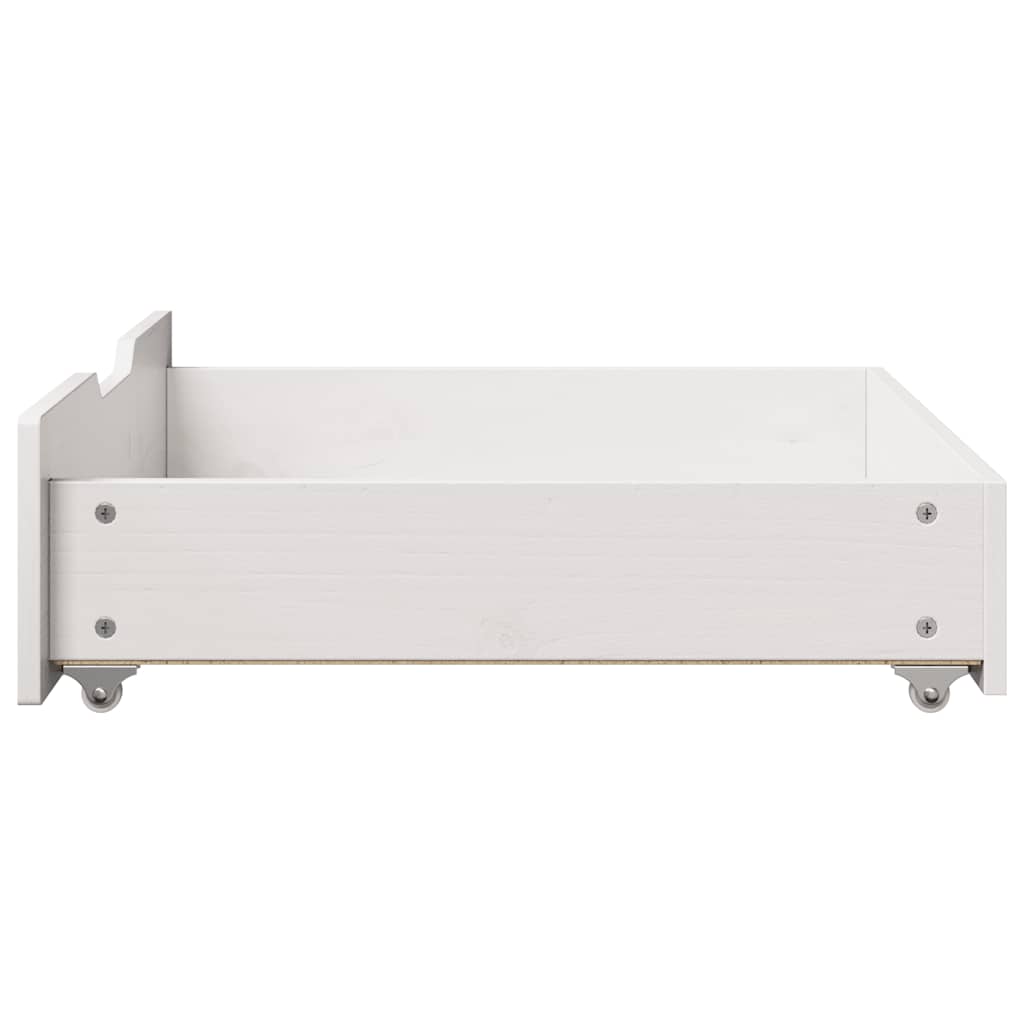 Gavetas para cama 2 pcs 75x55x17 cm pinho maciço branco
