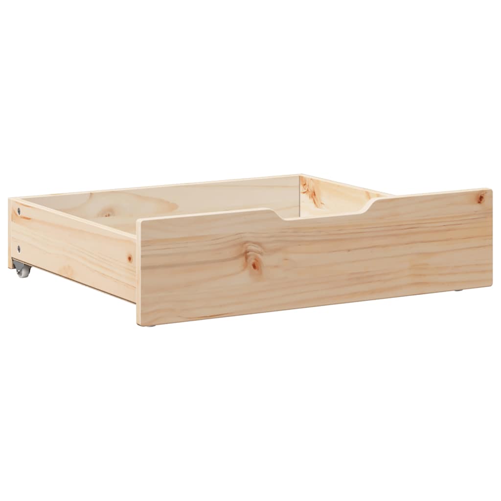 Gavetas para cama com rodas 2 pcs 65x55x17 cm pinho maciço